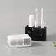 thumbnail image 5 of Organizador moderno para pasta de dientes, cepillos y afeitadoras, soporte para cepillos de dientes de resina con tres compartimentos para baño, hecho a mano, 5 of 6