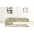 thumbnail image 3 of Beige Italian Leather Power Recline L Shape Eight Piece Corner Sectional With Console, 3 of 3