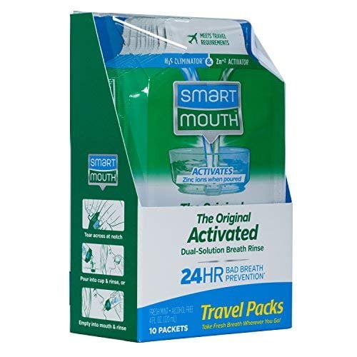 SmartMouth Bad Breath Dual-Solution Rinse Mouthwash, Mint, 16oz, 9-Pack
