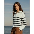 thumbnail image 5 of PAOLA RIBONI Trendy and Comfortable Women's Half-Zip Pullover Featuring Relaxed Fit and Chic Ribbed Design, Perfect for Daily Wear and Cozy Nights, 5 of 13
