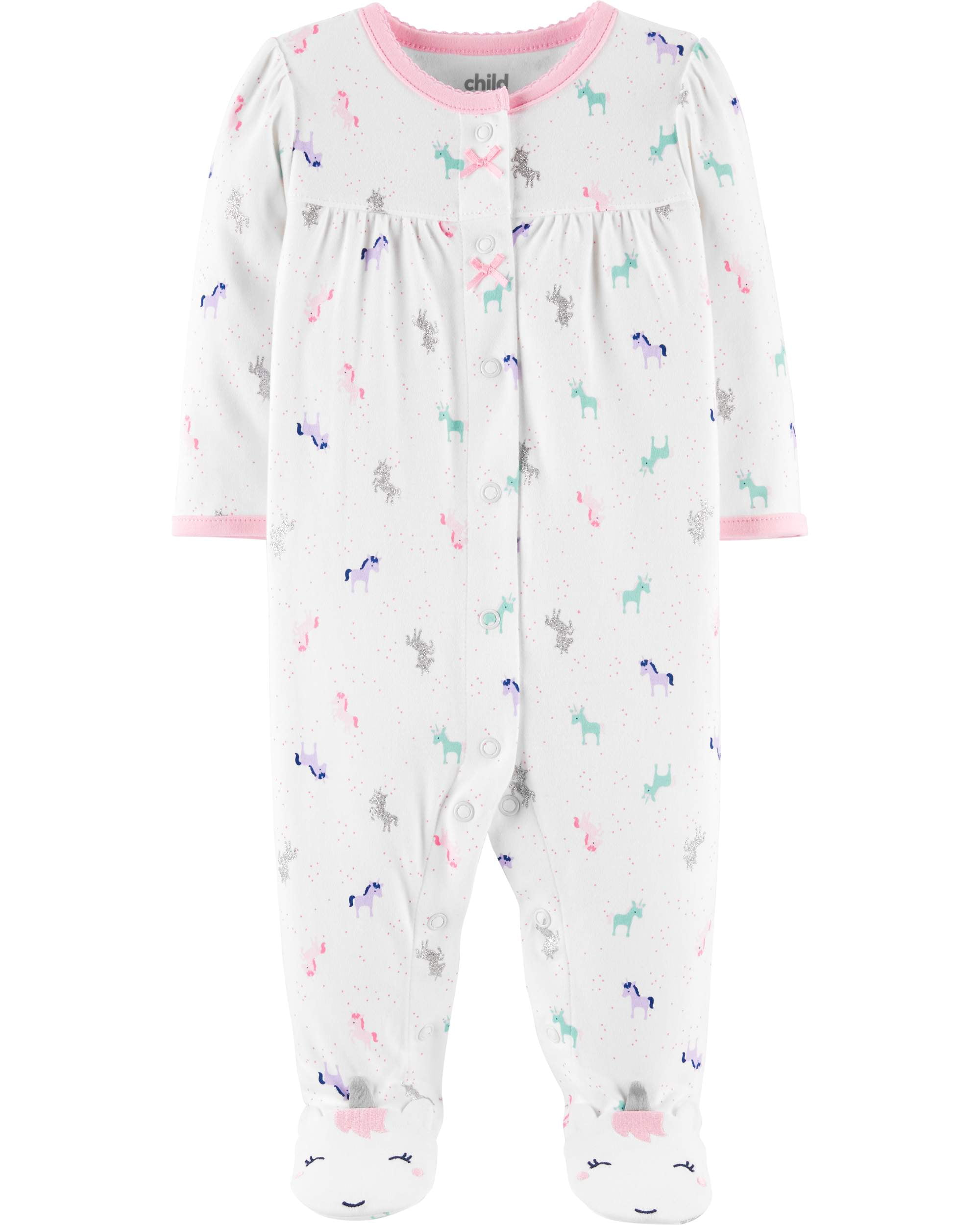 Preemie baby girl footie Child of Mine little owls white,black,gray