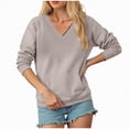 thumbnail image 5 of Godom Sweatshirt for Women Long Sleeve V Neck Tops Oversized Casual Pullover Shirts Fall Winter Clothes, 5 of 7