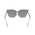 Silver Cat Eye Metal Frame Rhinestone Sunglasses With Hard Case