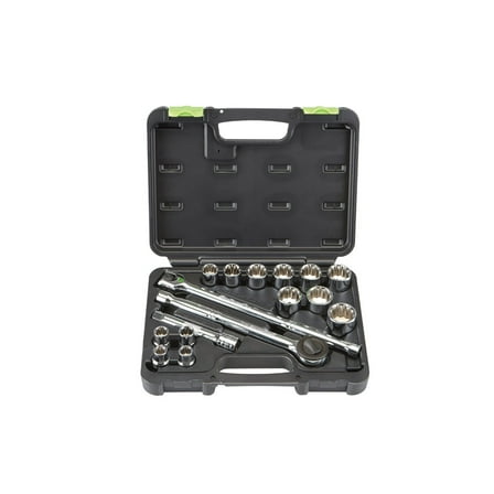 16 Pc 1/2 in. Drive Metric Socket Set