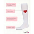 thumbnail image 3 of MeMoi  Fuzzy Heart Knee High Socks - Girls - Female, 10, White, 3 of 7