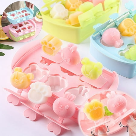 

Ludlz Ice Cream Mold 6 Compartment Easy Release Freezer Safe Non-stick Homemade Popsicles Mold Home Supply