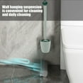 thumbnail image 5 of Silicone Bathroom Toilet Brush Set, Wall Mounted or Floor Placed Tool with Flexible Brush Head, Cleans Corners and Comes with Cover, Easy to Clean and Quick-Drying, 5 of 8