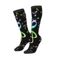 thumbnail image 2 of Fotbe Music Notes print Women's Men's Novelty Crew Socks Cotton Socks Knee High Socks for Walking,Running,Nurses,Pregnancy, 2 of 8
