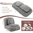 thumbnail image 2 of Adjustable Foldable Human Dog Bed Sofa,Bean Bag Floor Chair for Adults,  Gray, 2 of 7