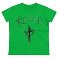 thumbnail image 2 of Blessed ,Hand drawn font, Heart & Cross, Christian Art on a Women's Shirt., 2 of 4
