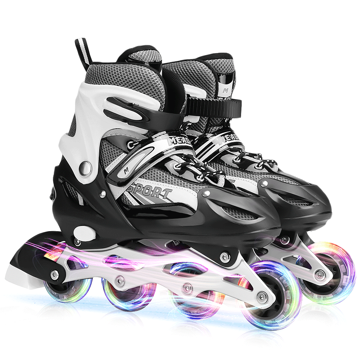 Bestgoods Kids Adjustable Inline Skates with Light up Wheels, Outdoor & Indoor Illuminating Roller Skates, Roller skates skating shoes for Boys, Girls, Beginners