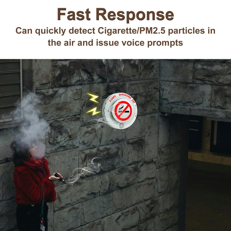 cigarette smoke detection kit 2in1 Cigarette Detector with Remote Control, No-Smoking and PM2.5 Alarm  with Voice Reminder, Tobacco Control Guard Environmental Monitor for Office  Public Spaces Smart Air Quality Surveillance System