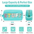 thumbnail image 5 of Izuzta Chenille Letter Makeup Bag,Nylon Preppy Patch Zipper Pouch Purse with Handle,Waterproof Portable Glitter Travel Toiletry Bag for Women Girls, 5 of 6