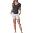 thumbnail image 2 of INSPIRE CHIC Women's Sleep T-Shirt V-Neck Pajamas Top for Nightwear Loungewear L Gray, 2 of 6