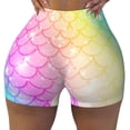 thumbnail image 2 of Fuzoiu Fish Scale Print Women's Workout Shorts,Workout Biker Shorts Women,Exercise Fitness Shorts,Scrunch Short, Athletic Shorts for Gym Yoga Running Sport Active-XX-Large, 2 of 8