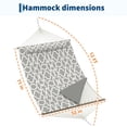 thumbnail image 2 of 2 Person Outdoor Hammock with Stand - Cotton Rope & Soft Polyester Pad - Adjustable Steel Frame - Durable & Comfortable for Patio, Backyard, Garden, Beach - Light Gray Stripes, 350cm, 2 of 8