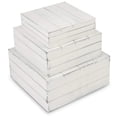 thumbnail image 6 of MyGift Set of 3 Vintage Distressed White Wood Nesting Display Riser Stands, 6 of 7
