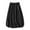 Black, variant on Midi Skirt for Women 2025 Fashion Solid Color Elastic Waist Casual Cotton Linen Skirts with Pocket Women's Skirts