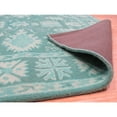 thumbnail image 3 of EORC Green Hand-Tufted Wool Traditional Overdyed Rug, 5' x 8', 3 of 5