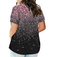thumbnail image 3 of Staron Plus Size Womens Tops V Neck Short Sleeve Blouse Shirts Summer Flowy Tops Casual Spring Shirts Sequin Blouse, 3 of 3
