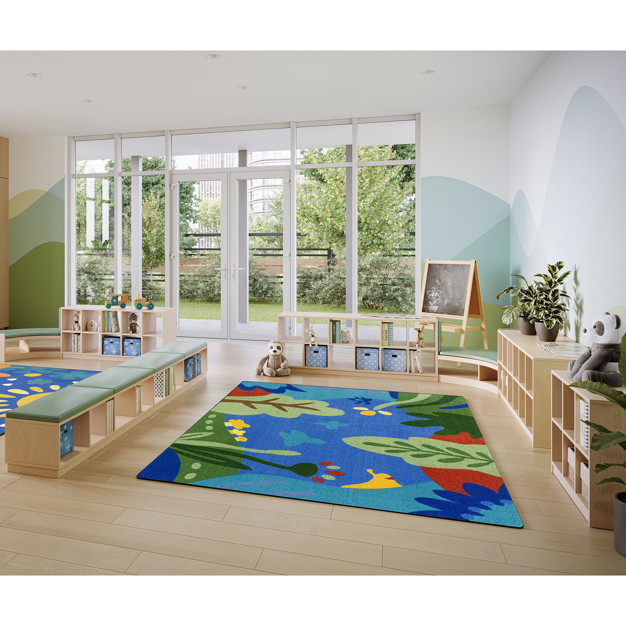 Joy Carpets Curious World 10'9" x 13'2" Indoor Area Rug in Color Multi