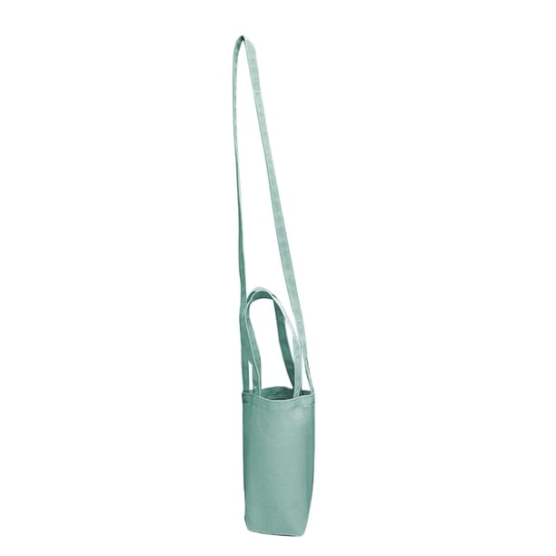 Bolsa de lona para botella de agua, bolsa plegable portátil para portavasos de café, bolsa de transporte de Color sólido, para acampar al aire Almacenamiento y organización del hogar Verde claro Ounissouiy HA063049-02