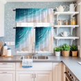 thumbnail image 6 of Kitchen Window Curtains Valance and Tier Set, Summer Blue Ocean Waves Rod Pocket Tier Curtain Valance Set, Beach Coastal Nautical Style Light Filtering Cafe Curtains for Bedroom Living Room, 6 of 9