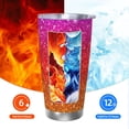 thumbnail image 6 of Lsque Rainbow Glitter Pattern 20oz Car Cup with Lid and Straw, Insulated Coffee Cup with Straw Topper, Spill Proof Travel Coffee Mug, Stainless Steel Tumble-Straw Three-piece Set, 6 of 8