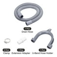 thumbnail image 3 of Lavadora Máquina Drenaje Manguera Extensión Kits 3.28 Pies Gris para Lavadora Máquina con Extensión Adaptador, U-Curva Manguera Soporte, 2 Abrazaderas, 3 of 5