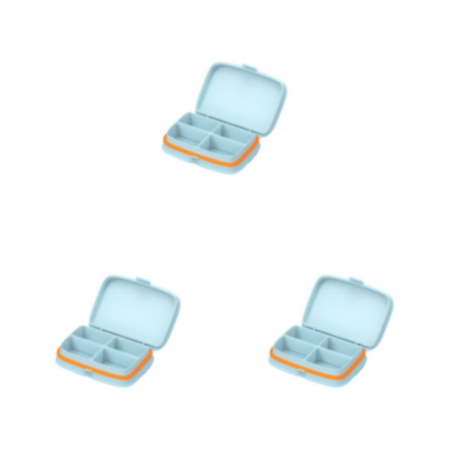 Decodeary Convenient Potable Pill Holder Never Miss Dose Again ABS Travel Weekly Storage Box Essential Professional blue Four grid 3Set