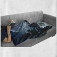 thumbnail image 6 of Winter Soft Flannel Fleece Throw Blanket, Dreamy Cold Night a Big Full Moon and Bench Park Stars in the Darkness, Cozy Plush for Indoor and Outdoor Use, 70" x 90", Blue White, by Ambesonne, 6 of 6