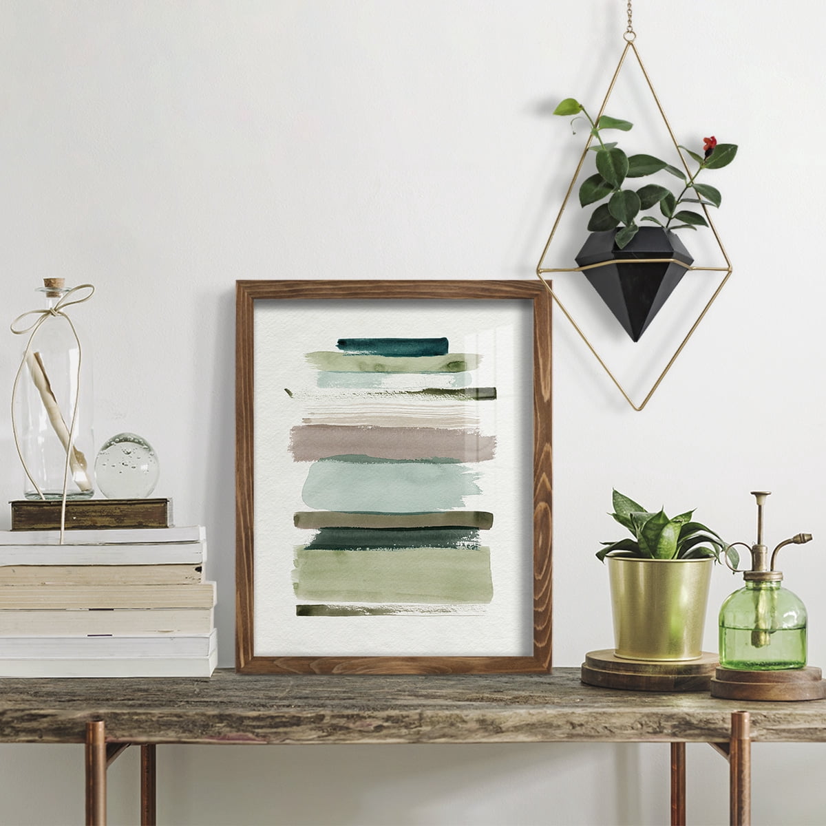 Grass Stains I - Framed Print w/glass - Walnut
