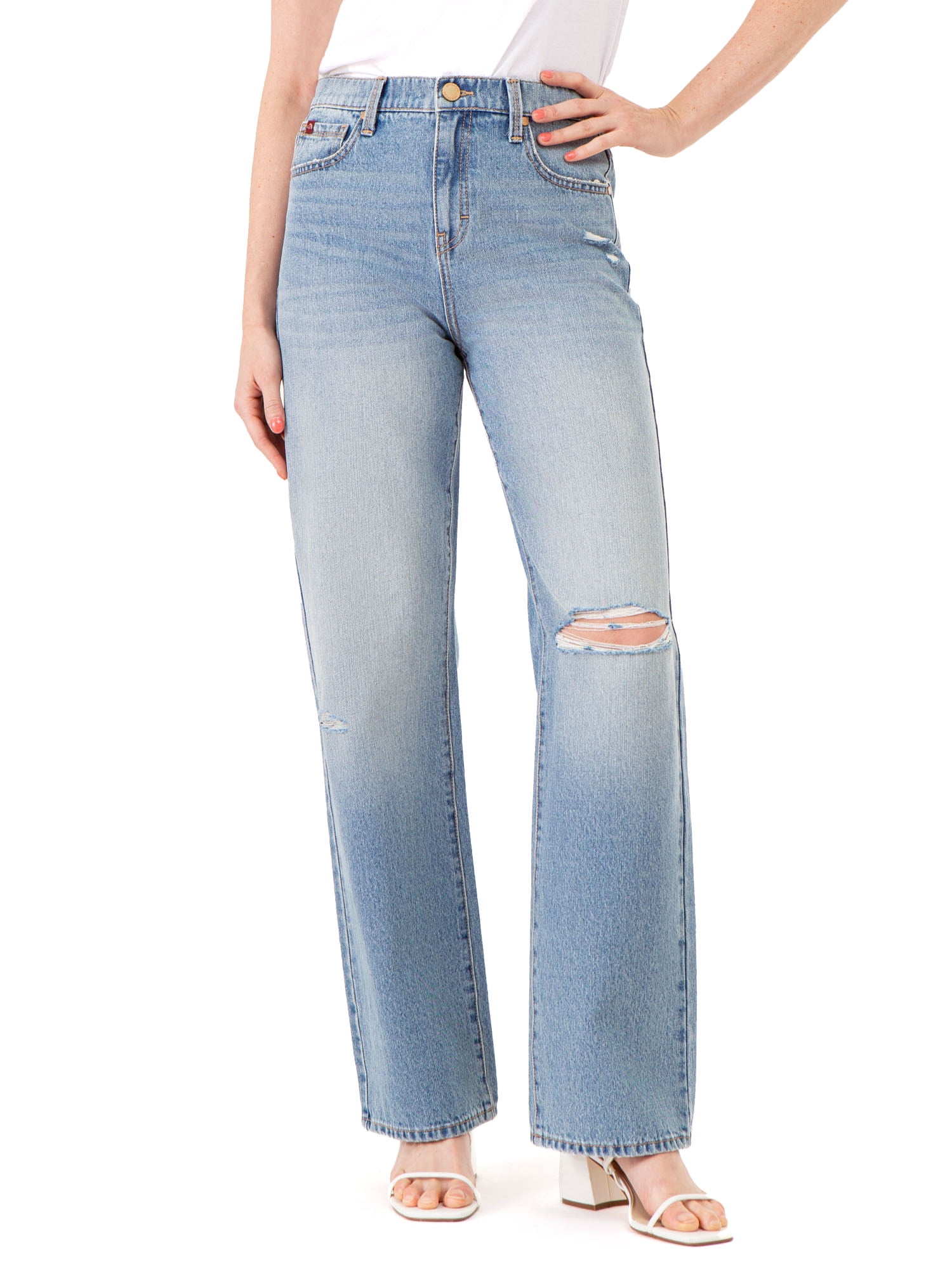 Jordache Women's High Rise Wide Leg Jean - Walmart.com