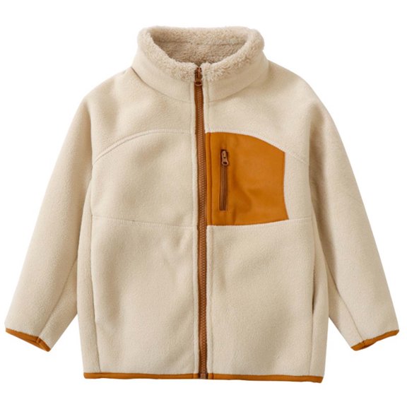 RYRJJ Boys Girls Fuzzy Outerwear Jacket Kids Soft Comfy Fleece Jackets Fall Winter Full Zip Warm Coat with Pockets