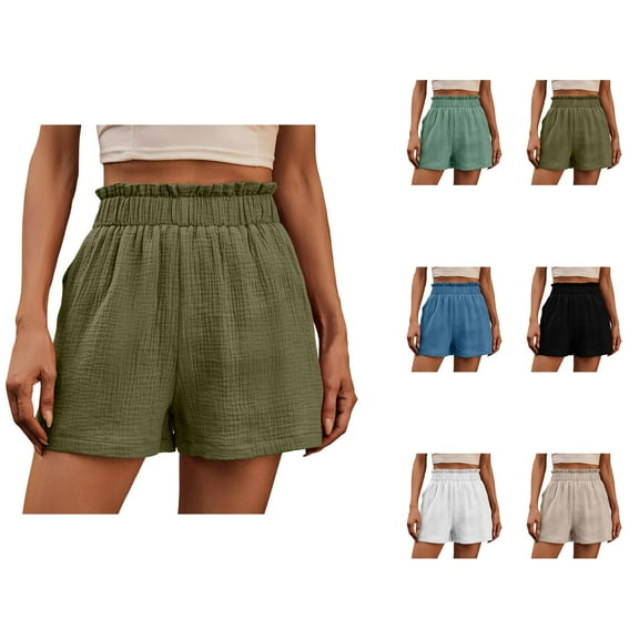 Running Shorts for Women Elastic Waist Pockets Loose Fit Breathable Yoga Gym Active Sports Workout Athletic Shorts