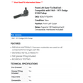 thumbnail image 2 of Front Left Outer Tie Rod End - Compatible with 1969 - 1971 Dodge D100 Pickup 1970, 2 of 2