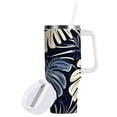 thumbnail image 2 of Ryvnso 30 oz Tumbler with Handle and Straw Palm Leaf-d7 Insulated Stainless Steel Travel Mug with Lid, 2 of 9