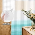 thumbnail image 2 of No Hook Shower Curtain with Built-in Rings - Aqua White Washable Waterproof Fabric Bathroom Curtains for Hotel,Rentals, Stall 36 X 78 Inch , Abstract Brush Stroke, 2 of 9