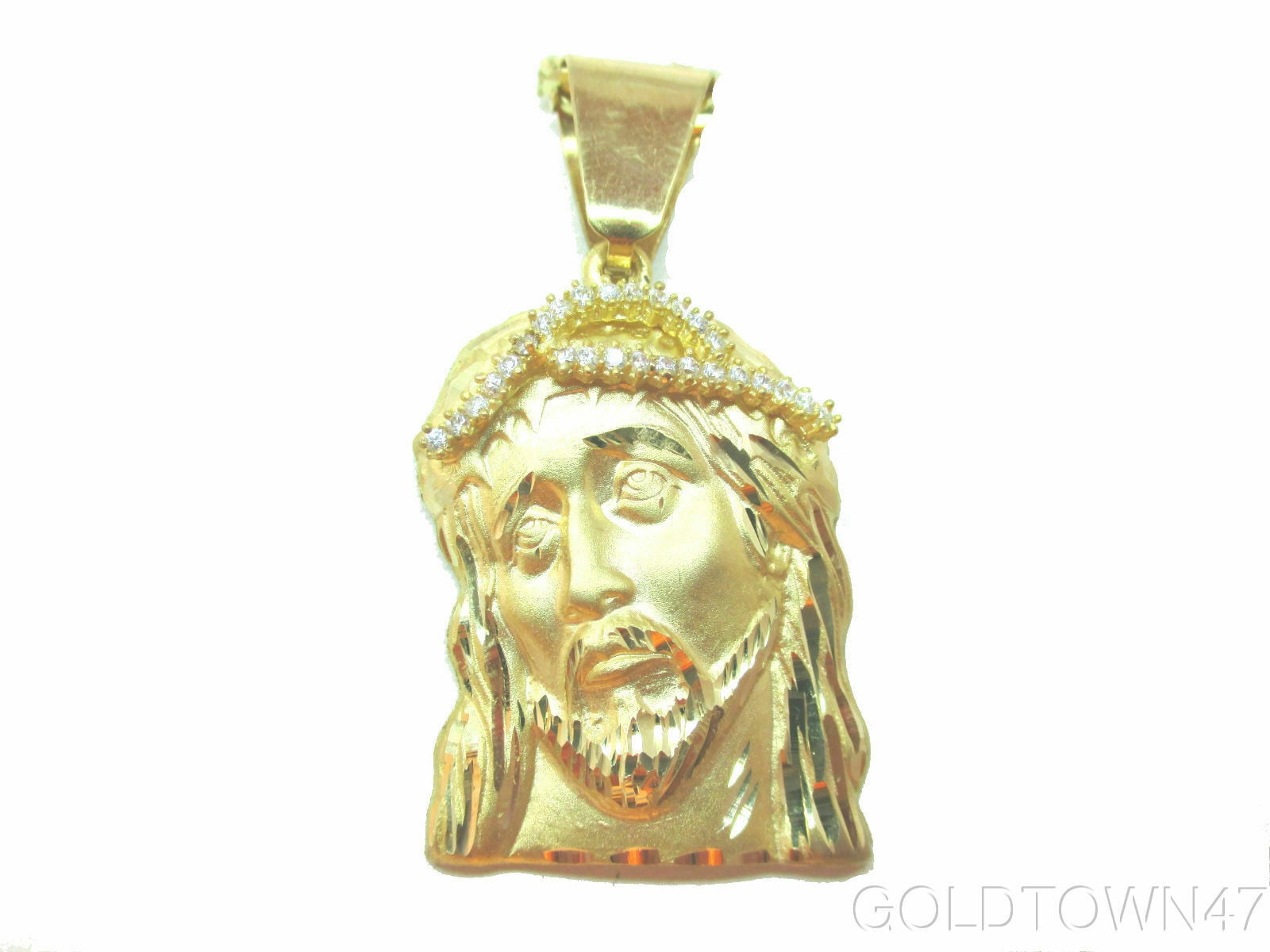 14K Yellow Gold Classic Jesus Face 