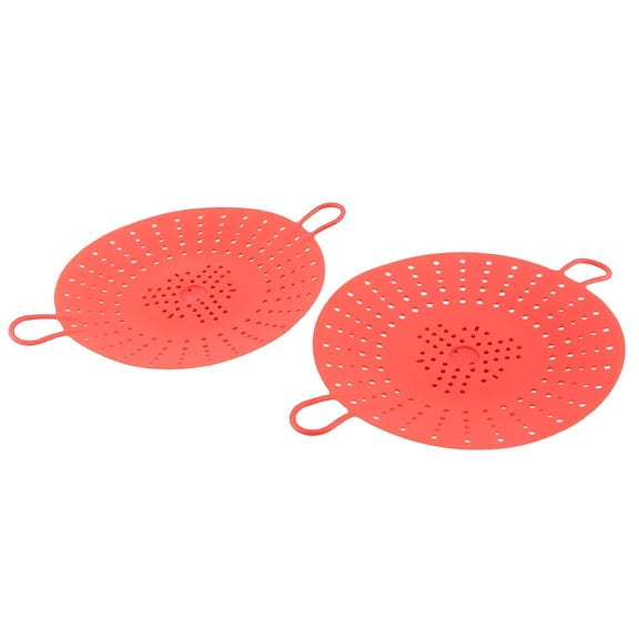 ACDANC 2 Pcs Silicone Steamer,Vegetable Steamer Basket Insert for Pressure Cookers,Microwavable,Multicookers,Red
