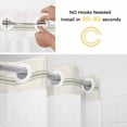 thumbnail image 5 of Sage Green Striped No Hook Shower Curtain Waterproof,Bathroom Curtains with Snap in Liners and See Through Top Window,Rustic Green Stripe Modern Art Beige Hotel Bathtub Curtains Shower 72"Wx78"L, 5 of 8