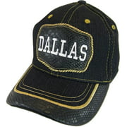 BVE Sports Novelties Dallas Adult Size Patch Style Black Denim Adjustable Baseball Cap