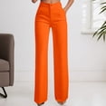 thumbnail image 2 of WERYOUNG Casual Straight Leg Pants For Women High Waist Dress Pants With Flowy Drapery Elastic Waistband For Everyday Wear Stylish Bottoms S, 2 of 4
