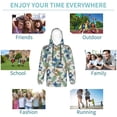 thumbnail image 5 of Uemuo Dinosaurs And Leaves Pattern Hooded Sweatshirt for Youth Pullover with Kangaroo Pocket Trendy youth sweatshirt Casual Hoodie for Boys and Girls-X-Large, 5 of 6