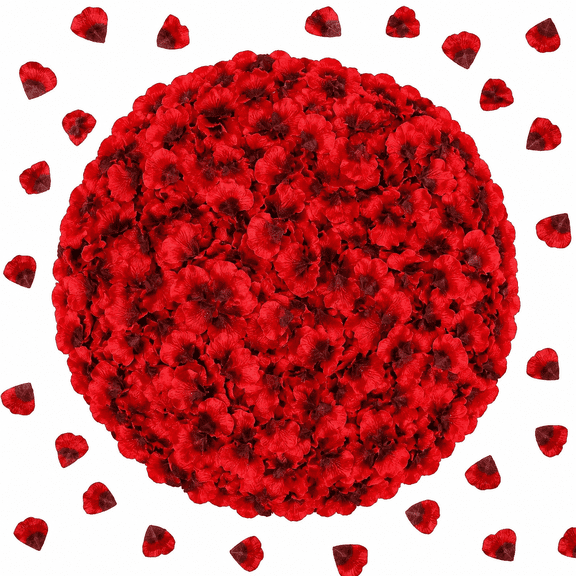 1000Pieces Rose Petals, Artificial Flower Petals Fake Rose Petals for Romantic Night, Wedding, Proposal Anniversary Flower Decorations (Big Red Dot Black)