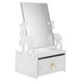 thumbnail image 3 of Organizador de escritorio Caja de almacenaje para maquillaje diseño de cajón soporte de almacenamiento organizador de cosméticos de escritorio con espejo, 3 of 4