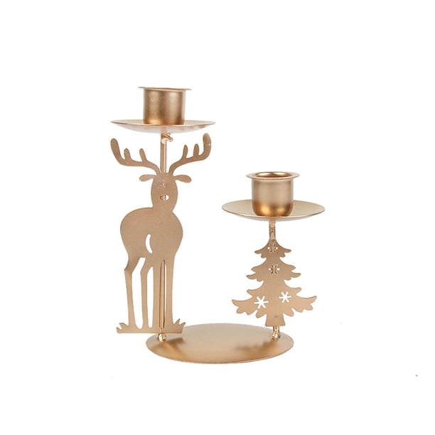 Candelero de Navidad antiguo Retro nórdico adornos candelabro de hierro de Navidad Wmkox8yii gf6998