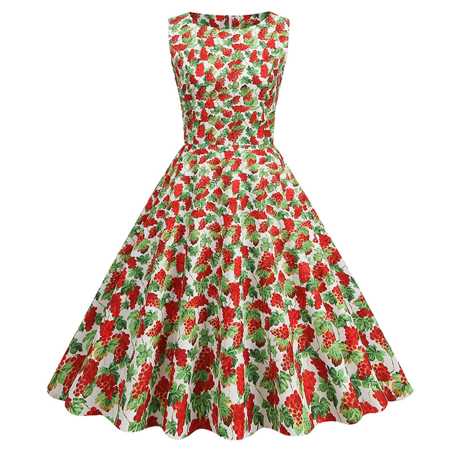 Summer Dresses for Women Party Prom Vintage 1950S Pleated