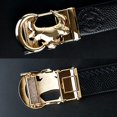 thumbnail image 5 of belt buckle gold belt Genuine Leather Dress Belts For Men Work With Ratchet Belt Adjustable Automatic Buckle Jeans for Belt, Golden Bull belt With Big & Tall Sizes, 5 of 7