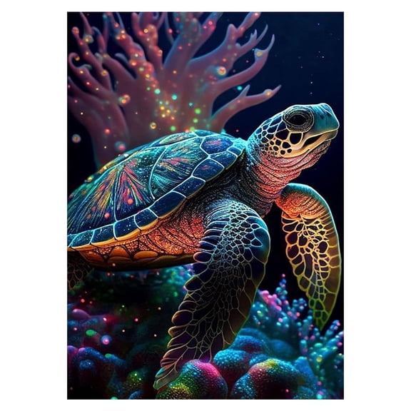 Sinkoo Sea Turtle Diamond Painting Kits for Adults Beginners, DIY Full Drill 5D Diamond Art Paint with Round Diamonds for Home Wall Decor Gifts 12x16inch